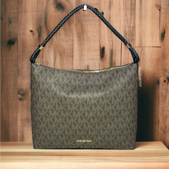 Michael Kors Lexington Large Shoulder Tote in Brown/Black NWT